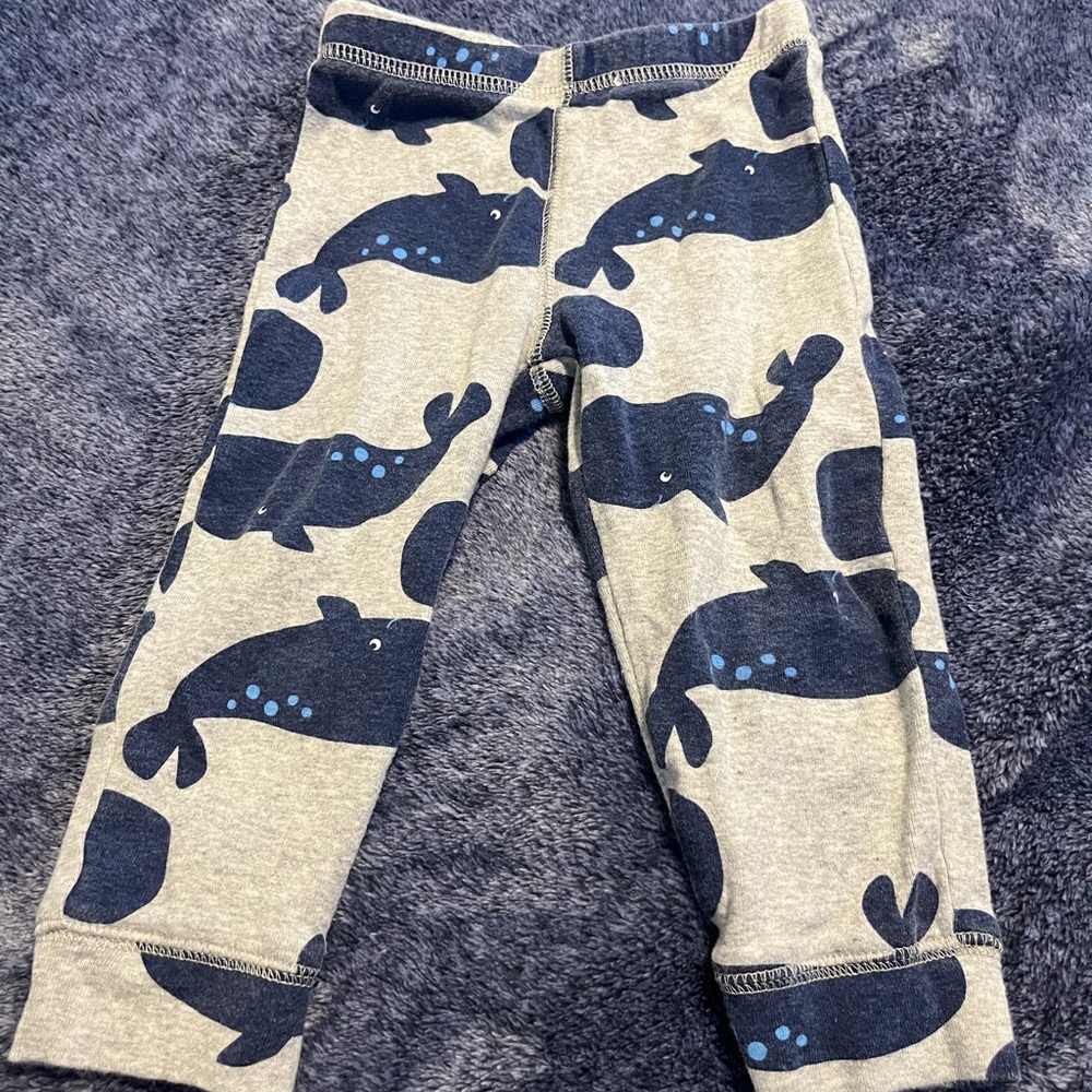 Carters grey & blue whale pants